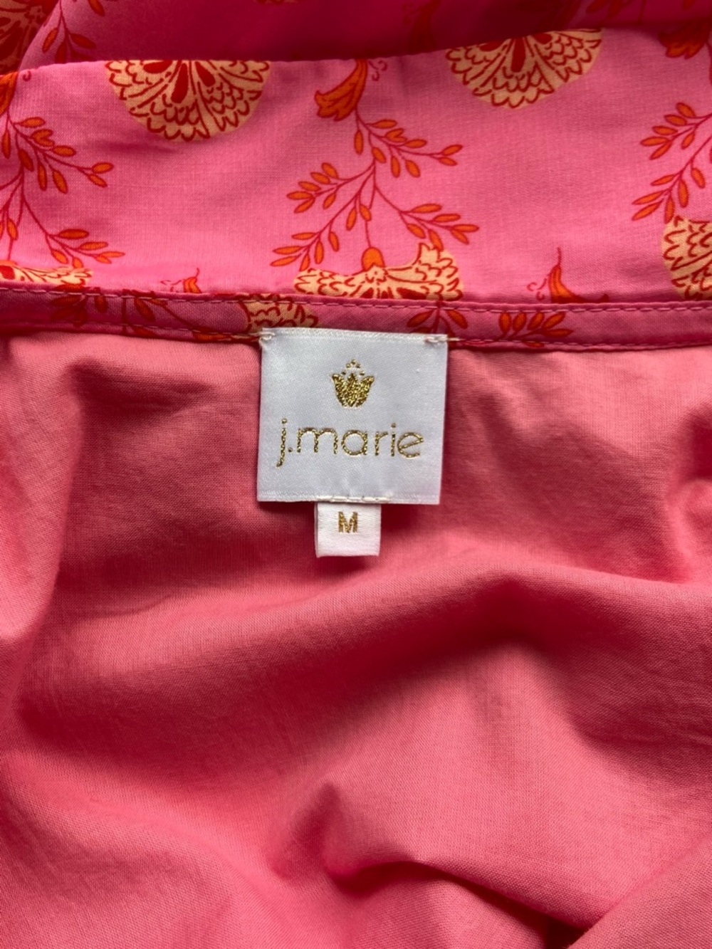J. Marie Ella Ann Split Neck Peter Pan Collared Dress Pink Floral Tiered Medium - Picture 4 of 10